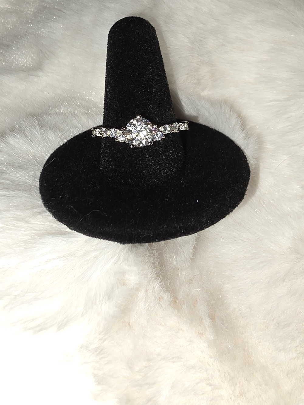 Moissanite Sterling Silver Ring 1ct